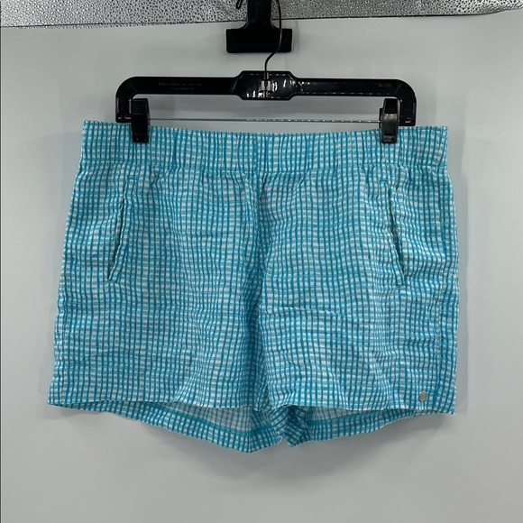 Lilly Pulitzer Women's Lilo Linen Gingham Pull On Shorts - Blue/White - Large - Picture 1 of 6
